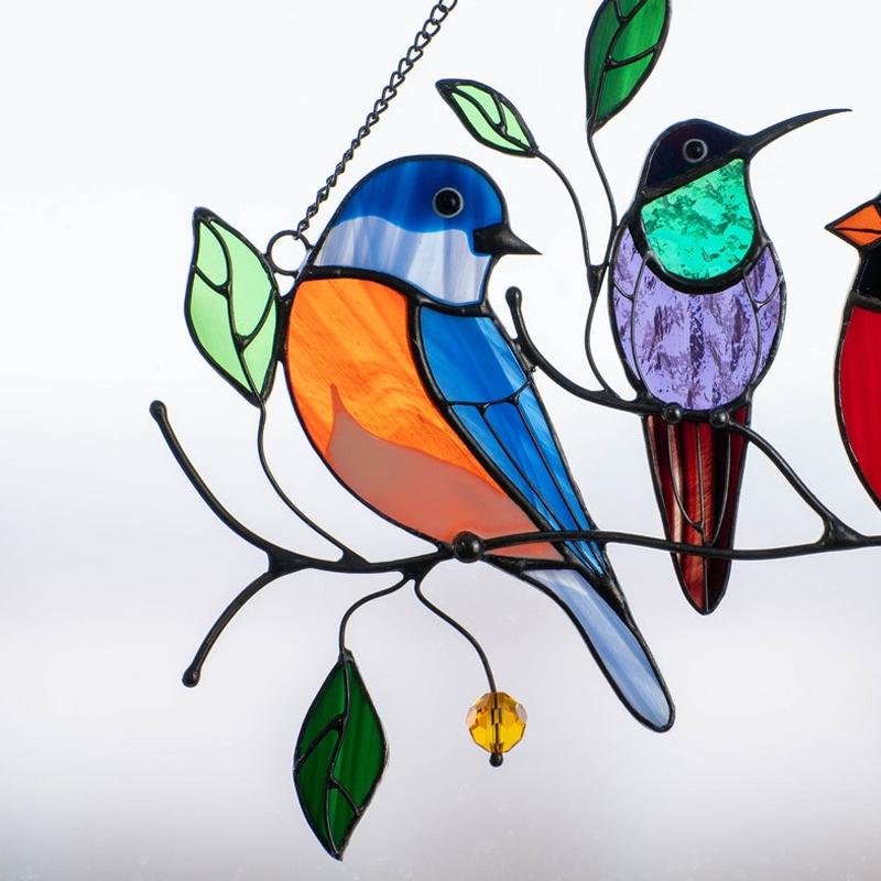 Vogels Glas-in-loodramen 🎁🎄kerstcadeau🐦