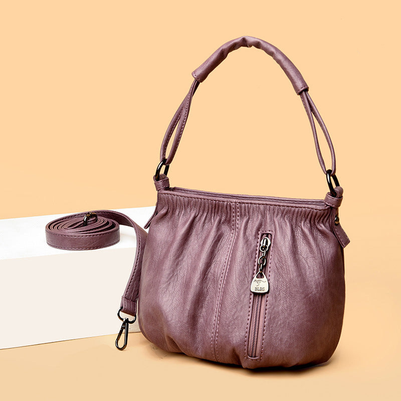 Schoudertas voor dames met retro textuur