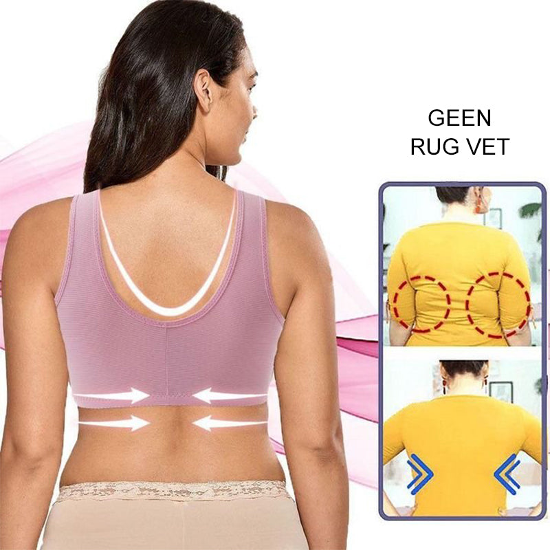 Plus size voorsluiting elastische push-up comfort bh