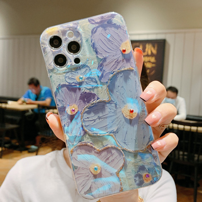 iPhone kleurrijk olieverfschilderij prachtige telefoonhoes