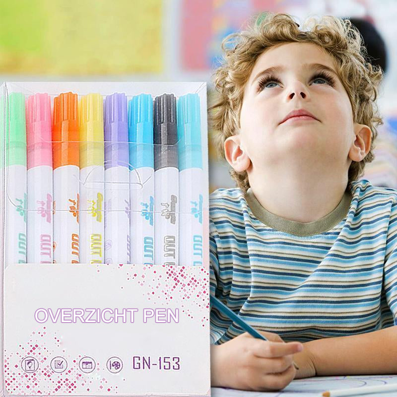 Contour markeerstift, 8 kleuren