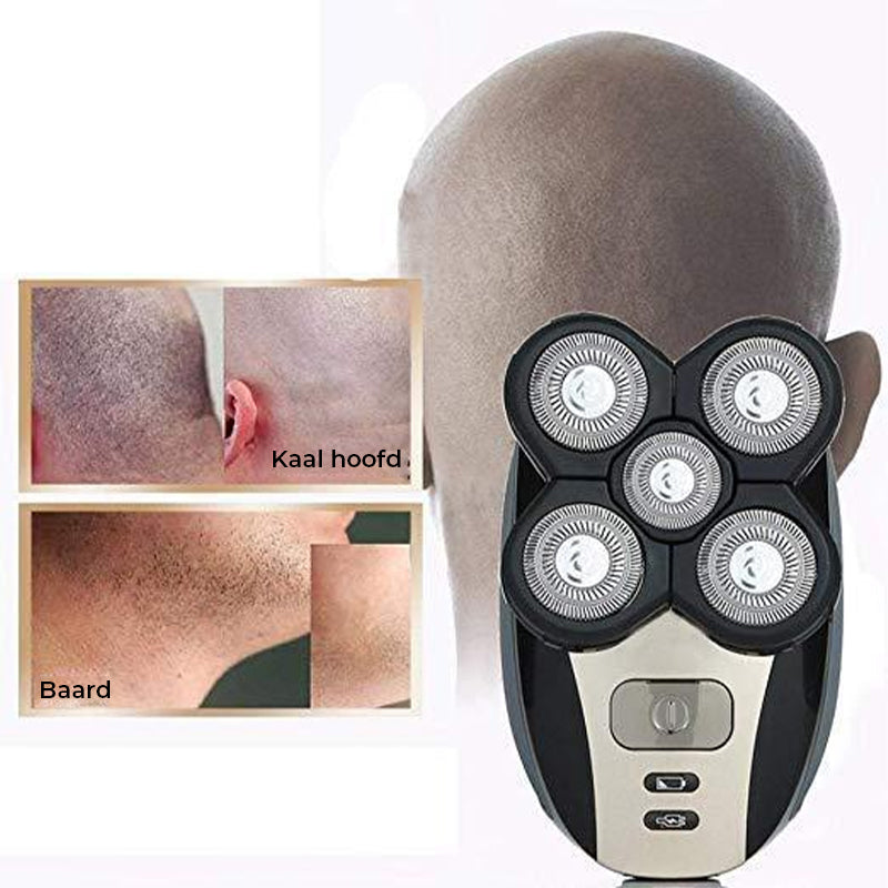 5 in 1 4D roterend scheerapparaat voor heren, oplaadbaar