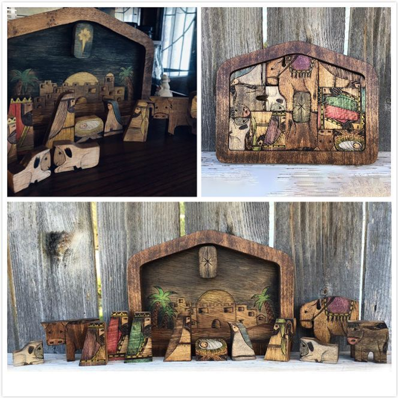 Houten Jezus puzzels set