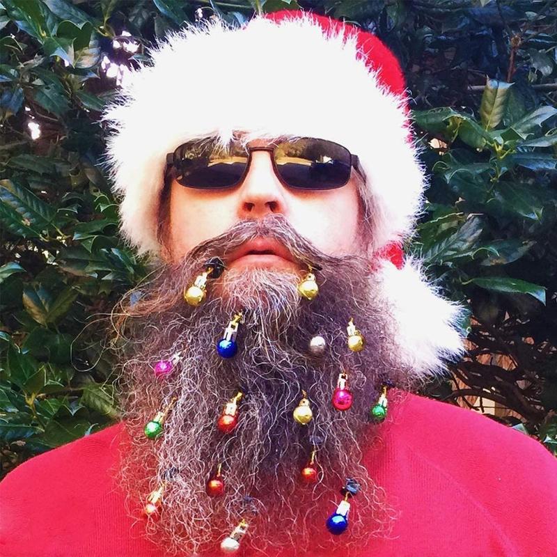 Gloeiende baard kerstversiering klokken