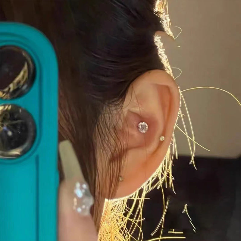 Magnetische oorclip met zirkoonknop