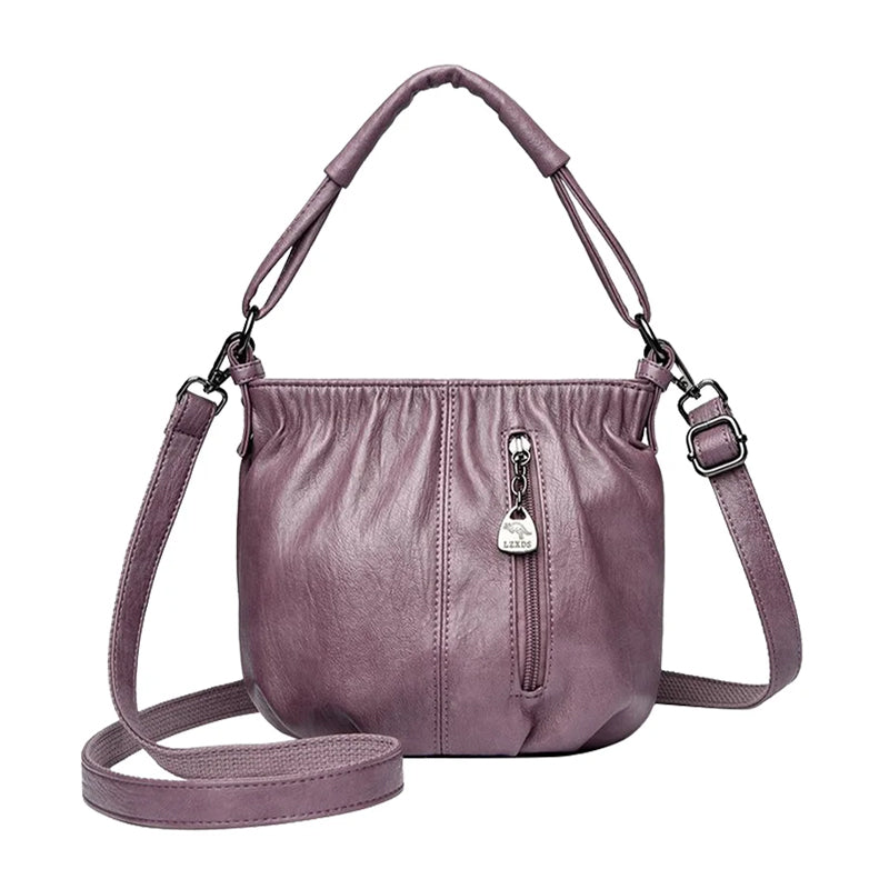 Schoudertas voor dames met retro textuur