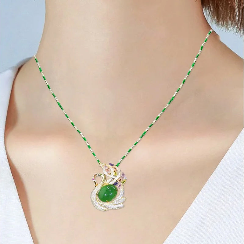 Voorverkoop - Kattenoog stenen volledige diamanten halsketting