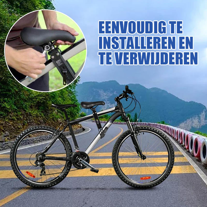 Voorgemonteerd kinderfietszitje en leuning