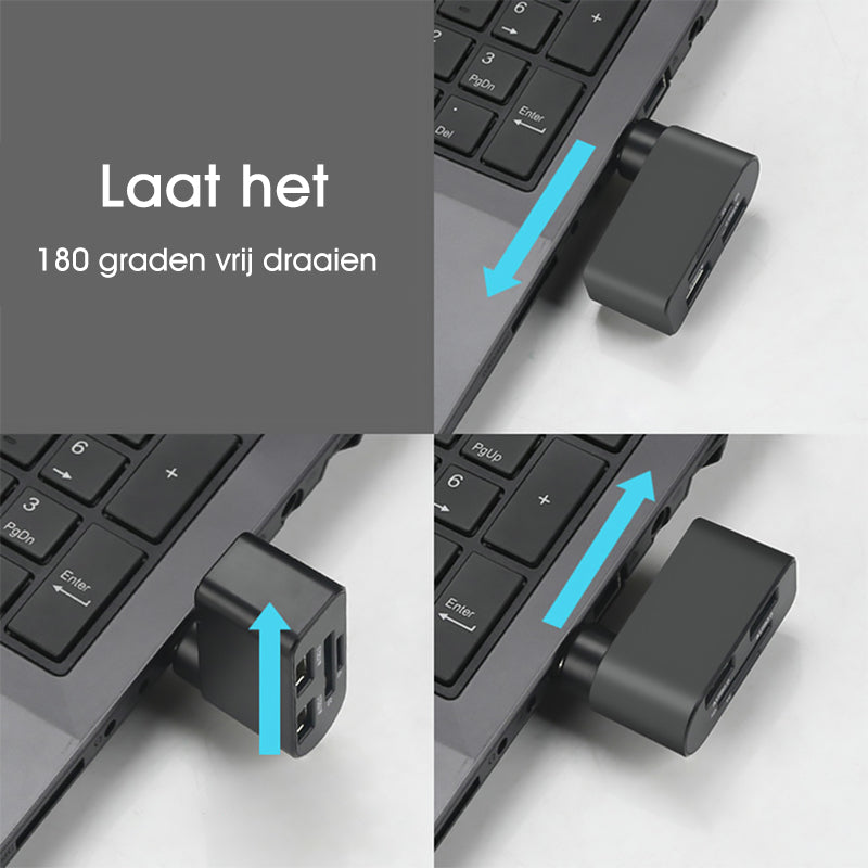 4 in 1 draaibare USB-hub