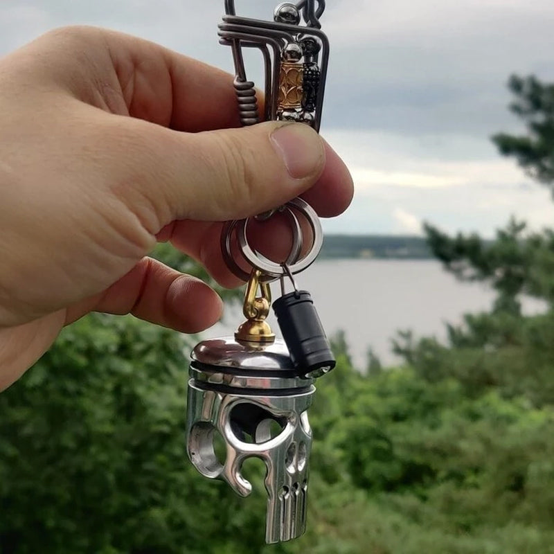 Piston Art Skull Sleutelhanger