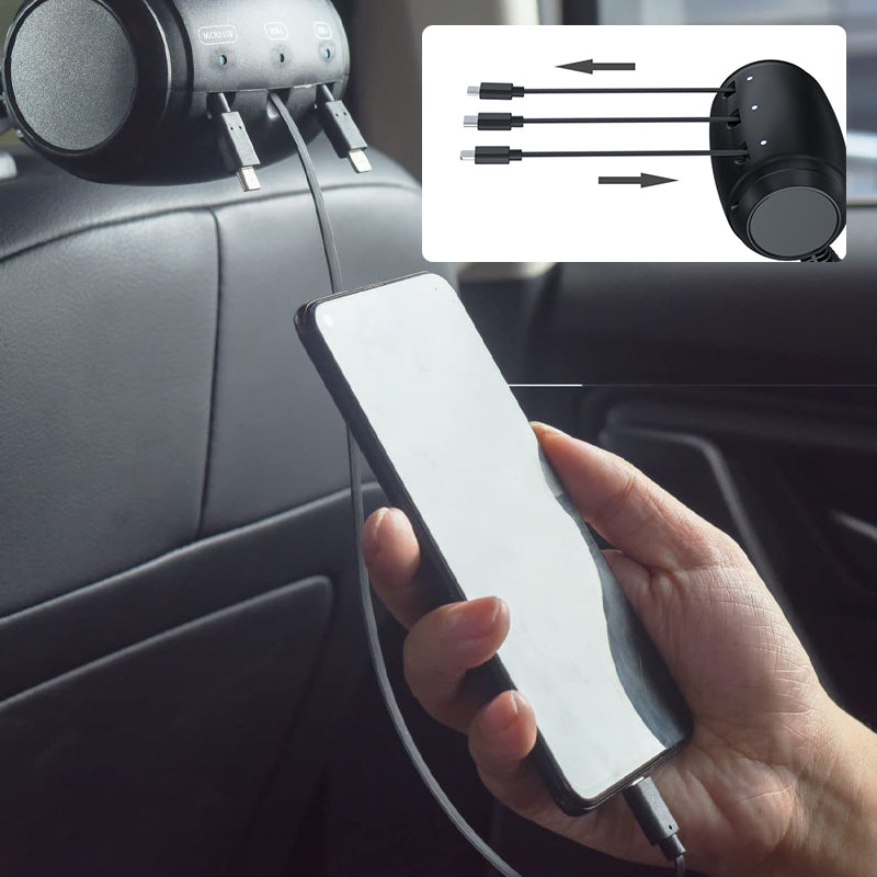 Intrekbare achterbank 3 in 1 oplader