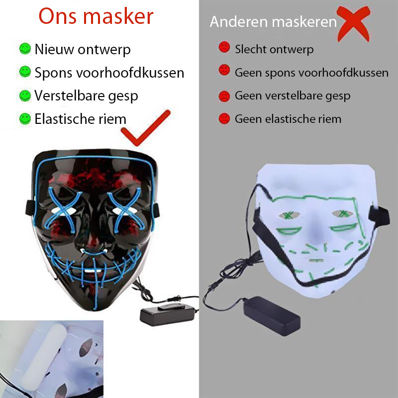 Halloween - LED lichtgevend masker