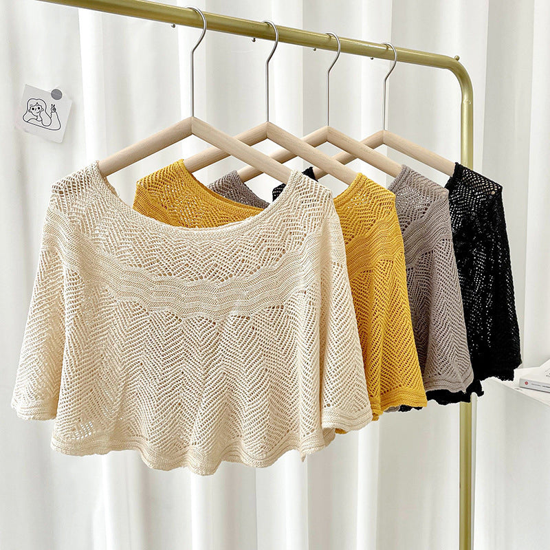 Gebreide zon werende ijszijden sjaal