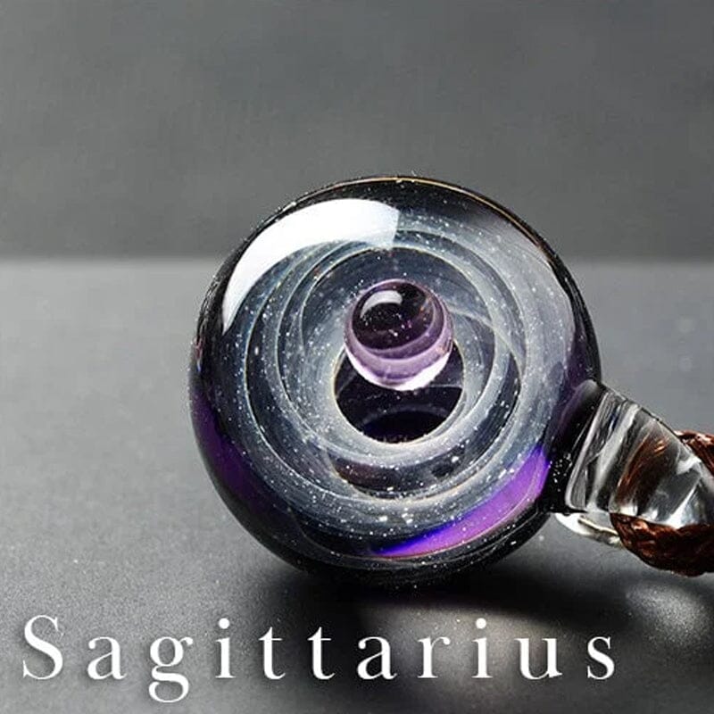Kosmische sterrenhemel glazen kralen hanger ketting
