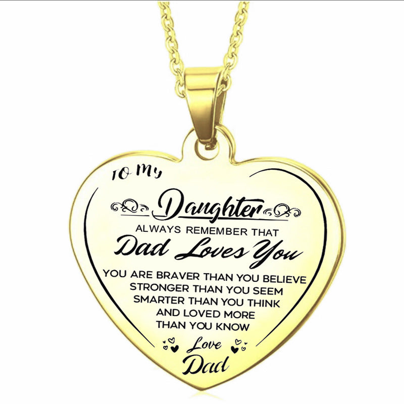 Aan mijn dochter oprechte ketting Love Mom/Dad