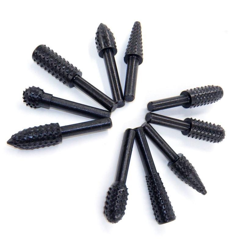 Premium Roterende Raspen Hout Set (10 stuks per set)
