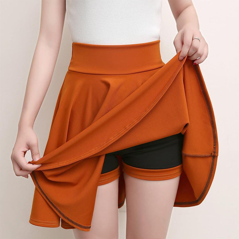 A-lijn Elastische Taille Geplooide Shorts Rokken