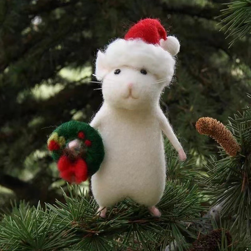 Vilten muis- en pompoenornament