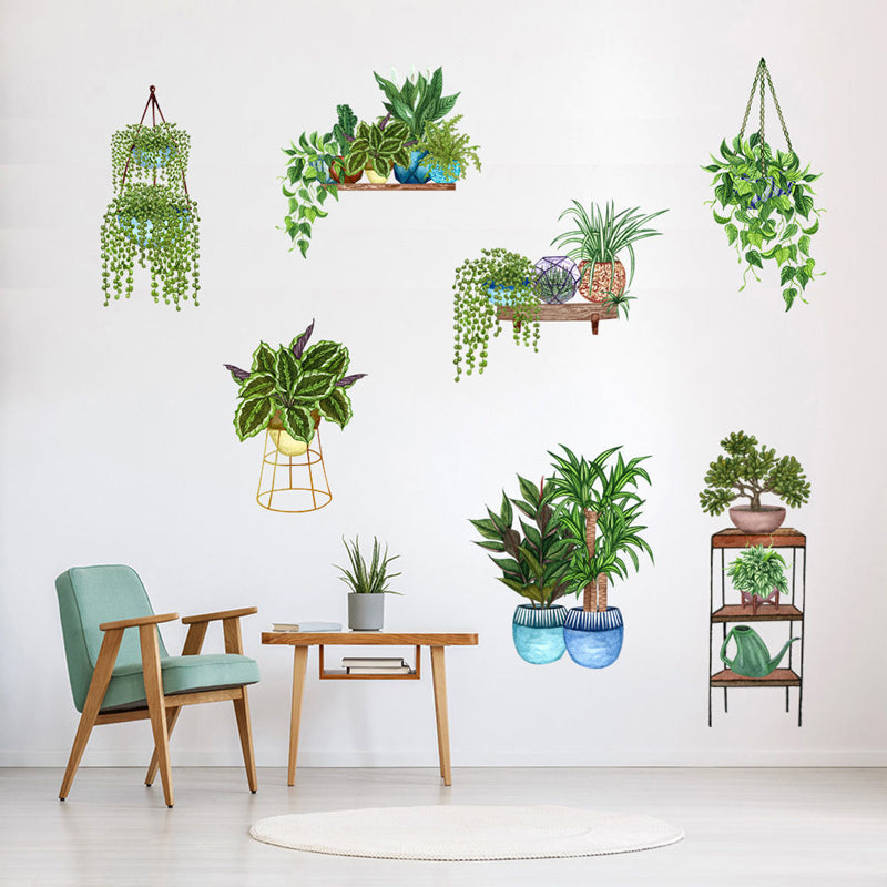 Groene plant 3D zelfklevende muursticker