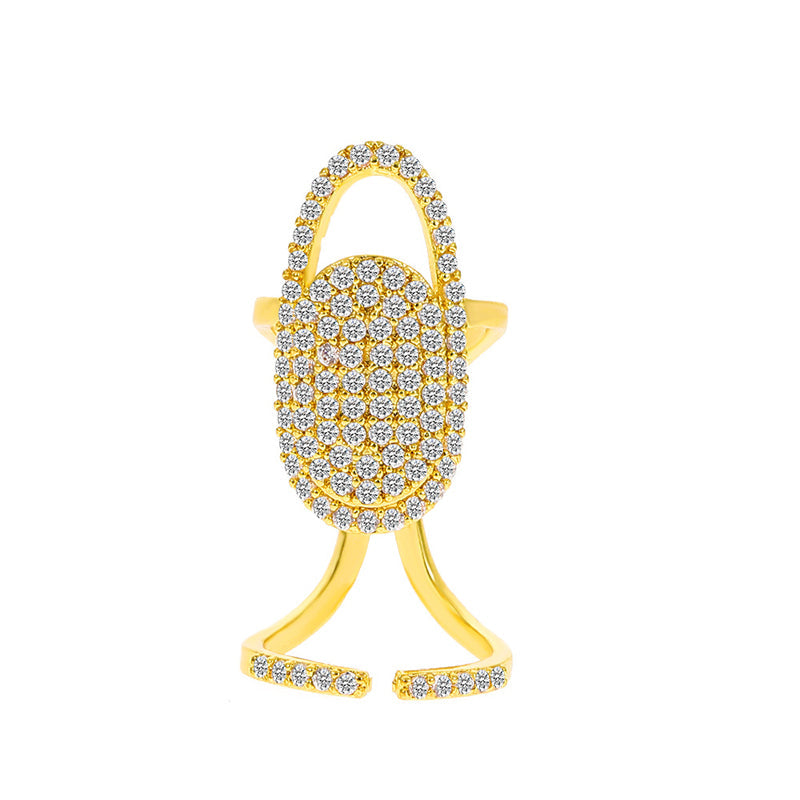 Geometrische diamanten open nagelring