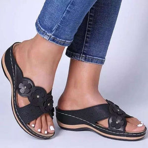 Sandalen met plateauzool in effen kleur