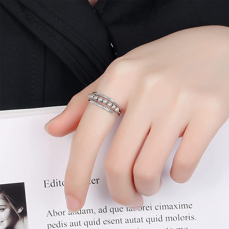 Ring met polkadot kralen