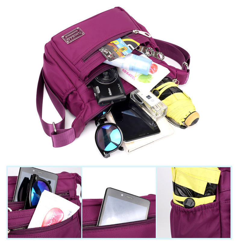 Meerlaagse nylon crossbody tas voor dames