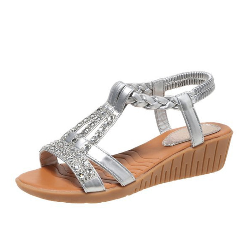Zomersandalen met strass voor dames