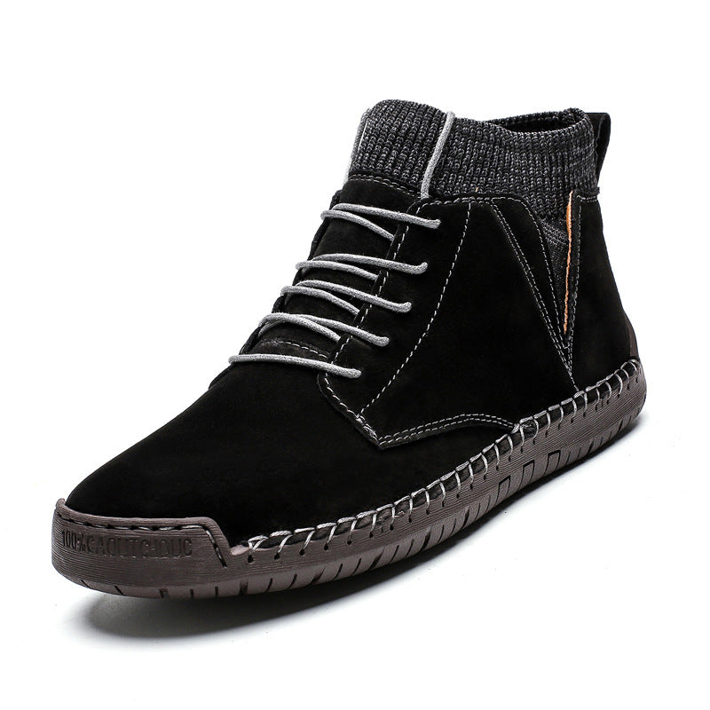 Handgestikte halfhoge heren schoenen