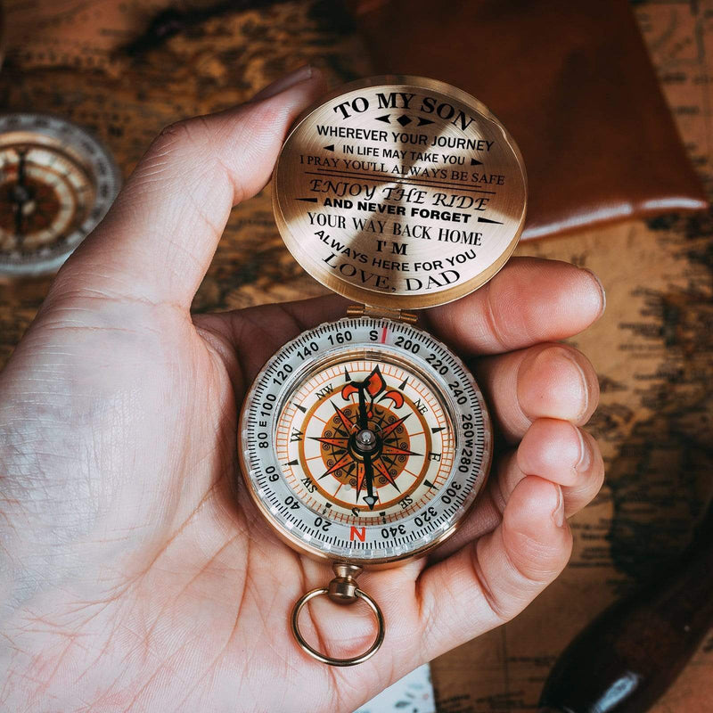 Pa aan zoon - geniet van de belettering Ride Compass