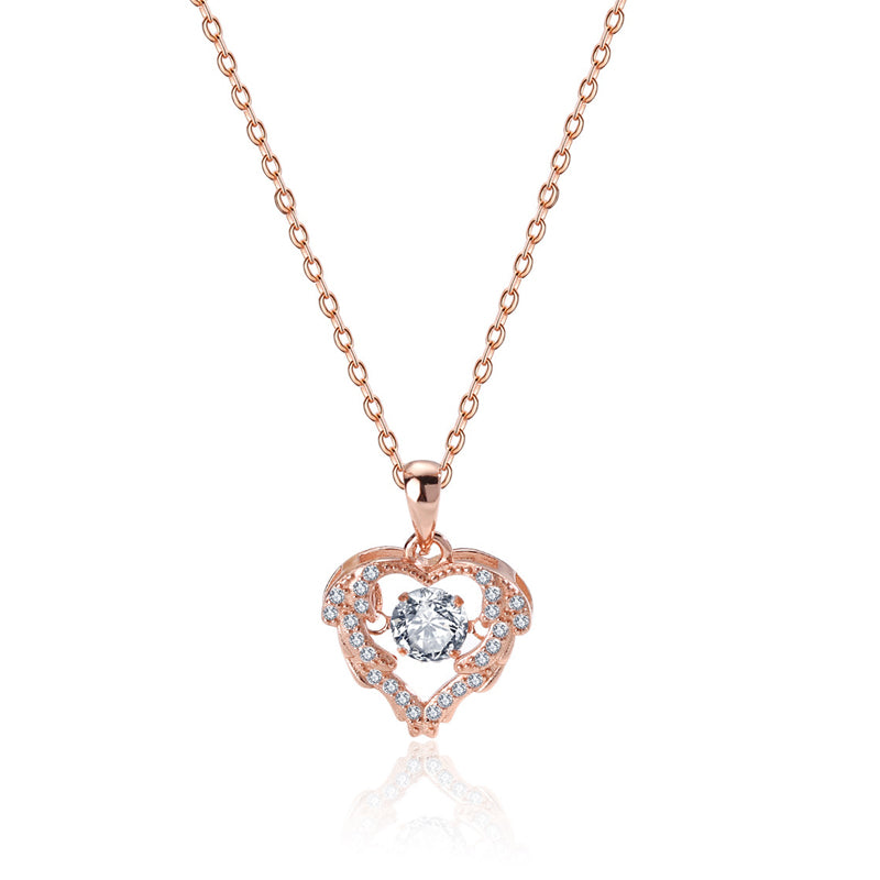 Sprankelende zirkonia hart ketting