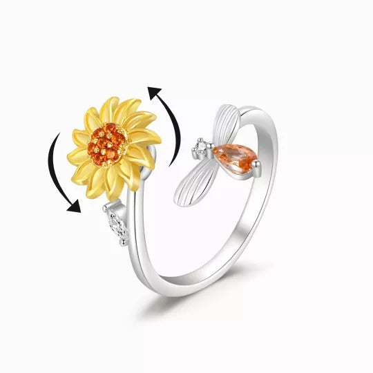 Zonnebloem Fidget Spinner Ring