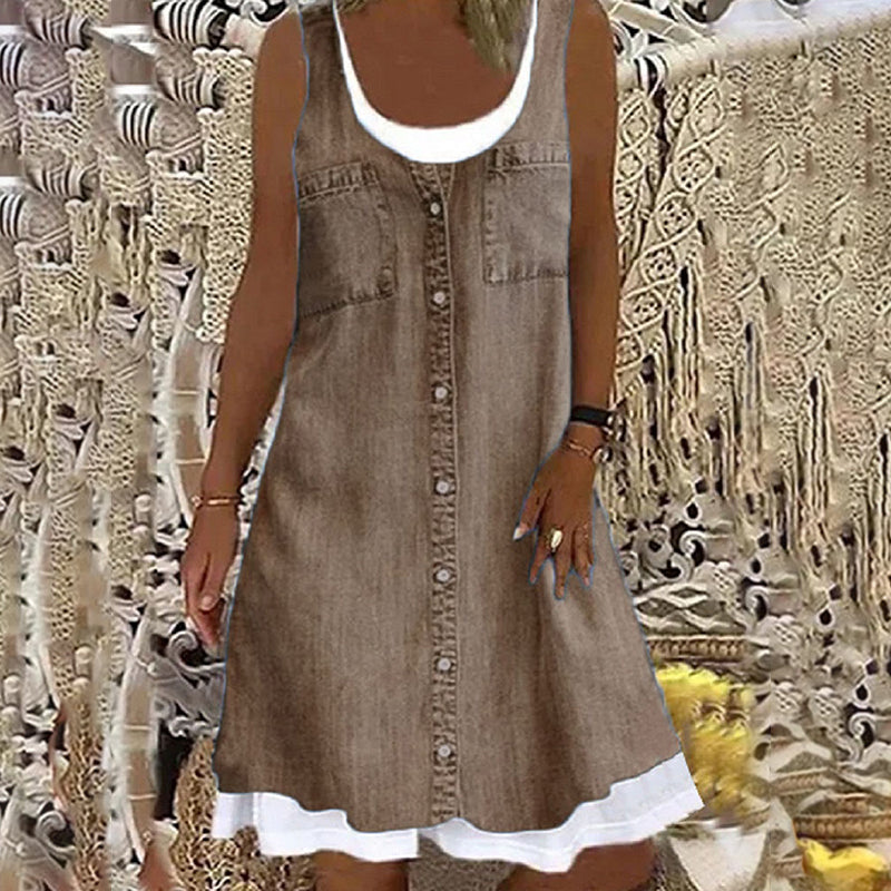 Casual tanktop-jurk met ronde hals