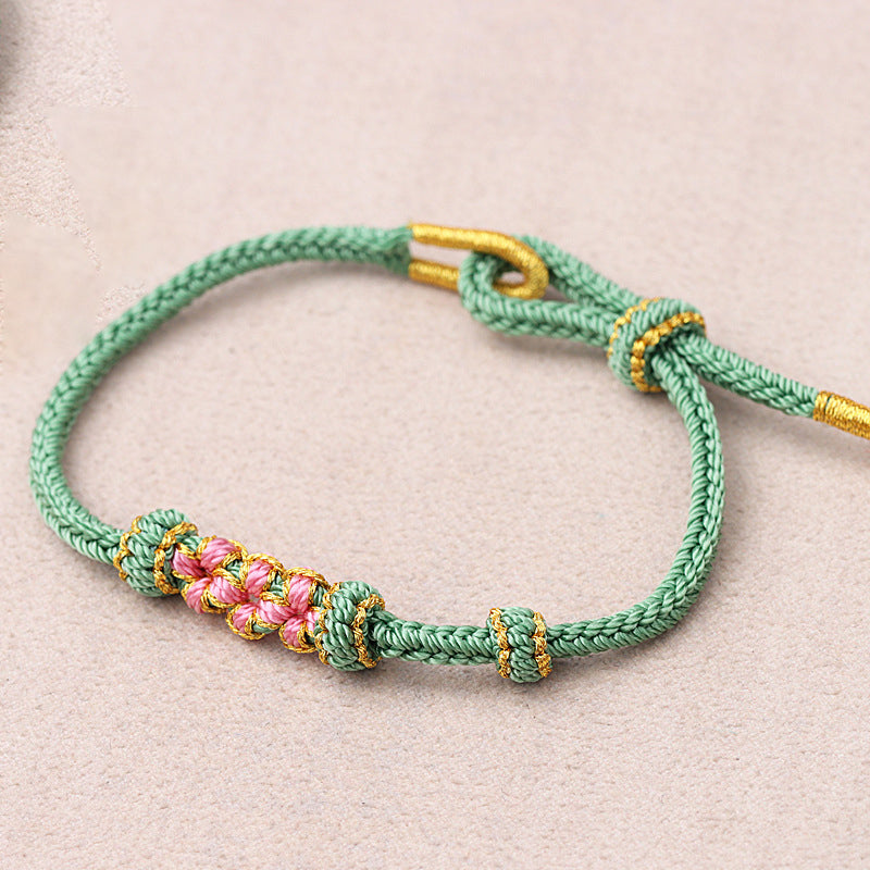 Peach Blossom verstelbare gevlochten armband