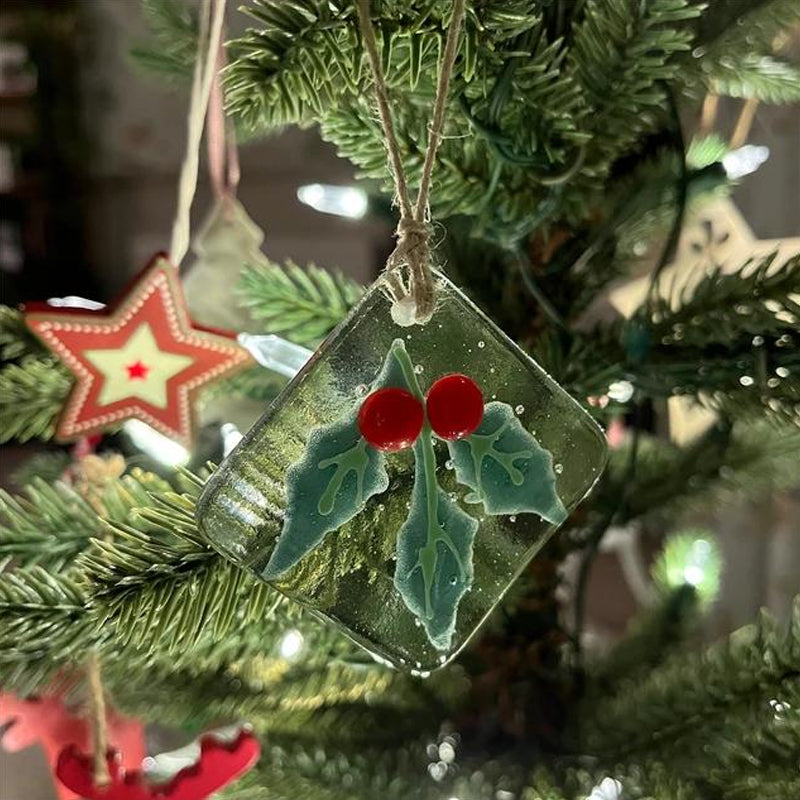 Gesmolten glazen kerstboomversiering