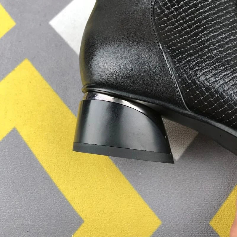 Damesmode echt lederen schoenen met hoge hakken