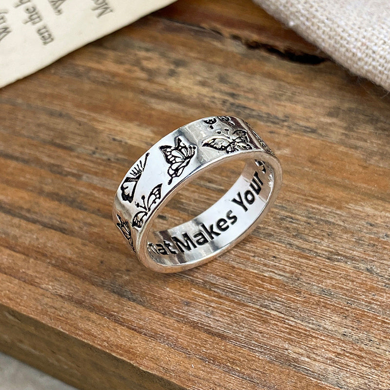 Retro vlinder ring