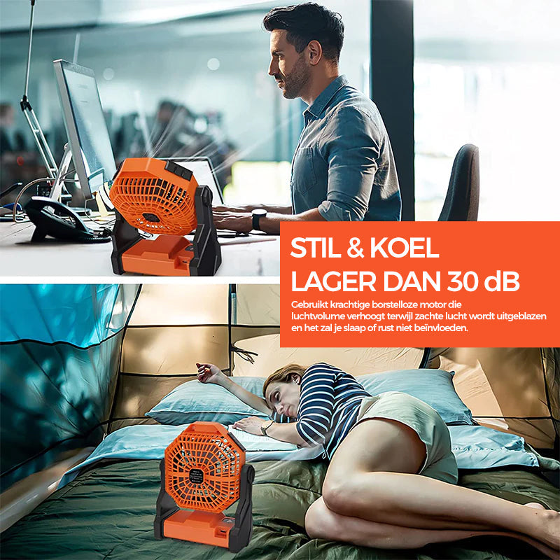 Camping LED-ventilator met licht