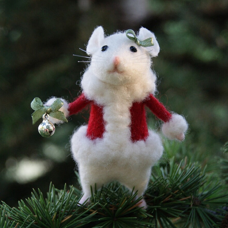Vilten muis- en pompoenornament