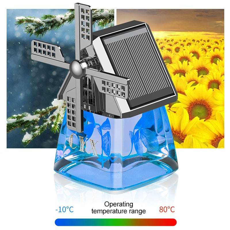 Windmill Solar Energy Rotating Aromatherapy Car Air Freshener