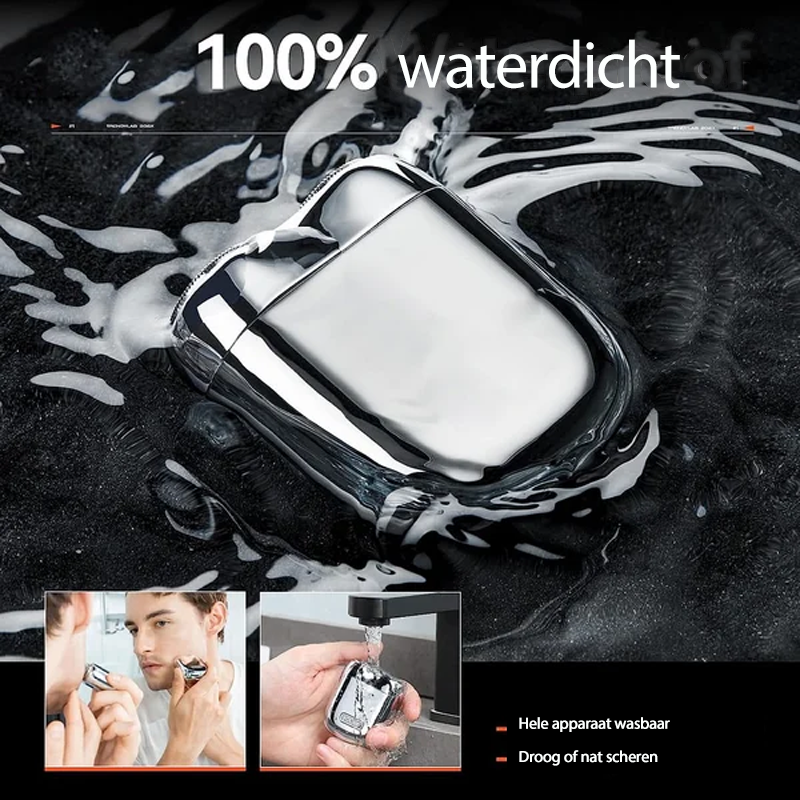 Oplaadbaar waterdicht compact elektrisch scheerapparaat voor thuis, auto, reizen