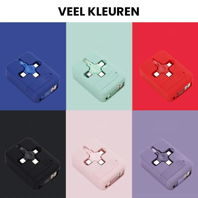 Drie in één oplaadkabelrol