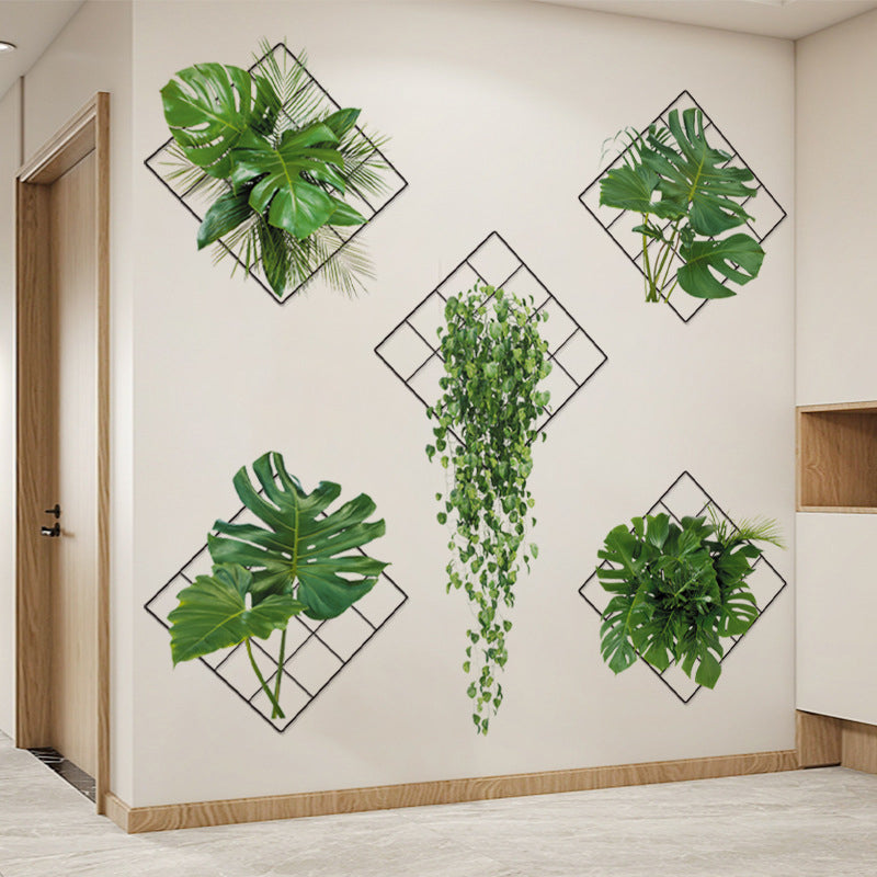 Groene plant 3D zelfklevende muursticker