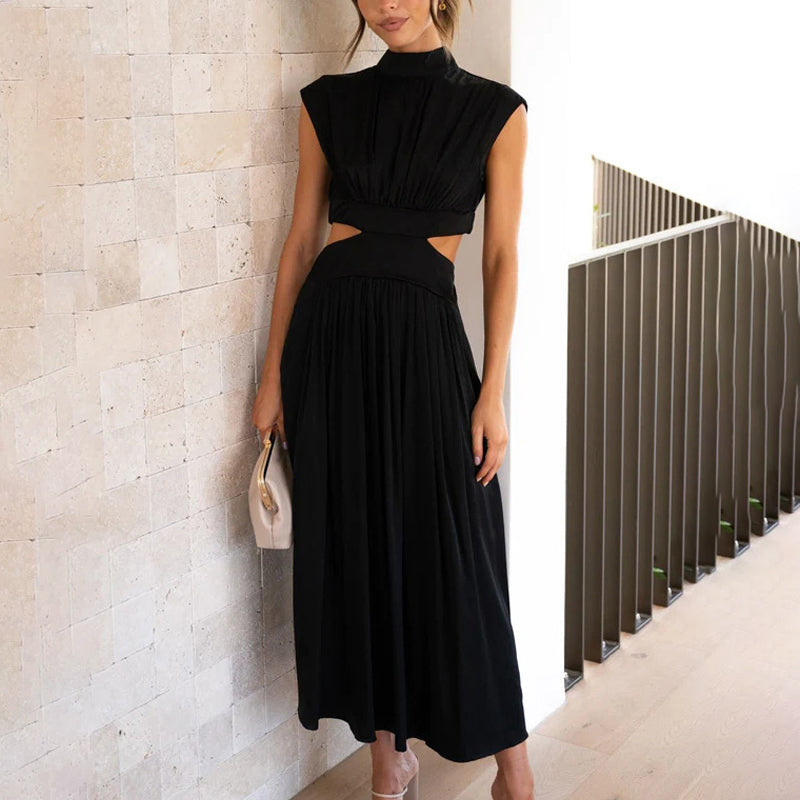 Cutout at the waist vacation midi dress