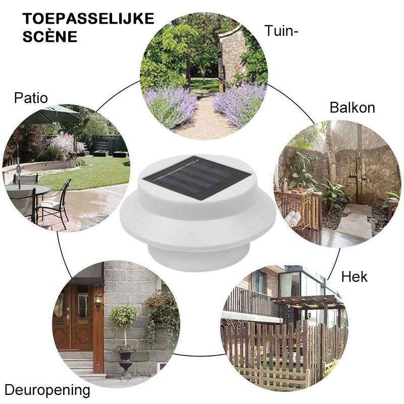 Dakgootverlichting op zonne-energie (2stukken)