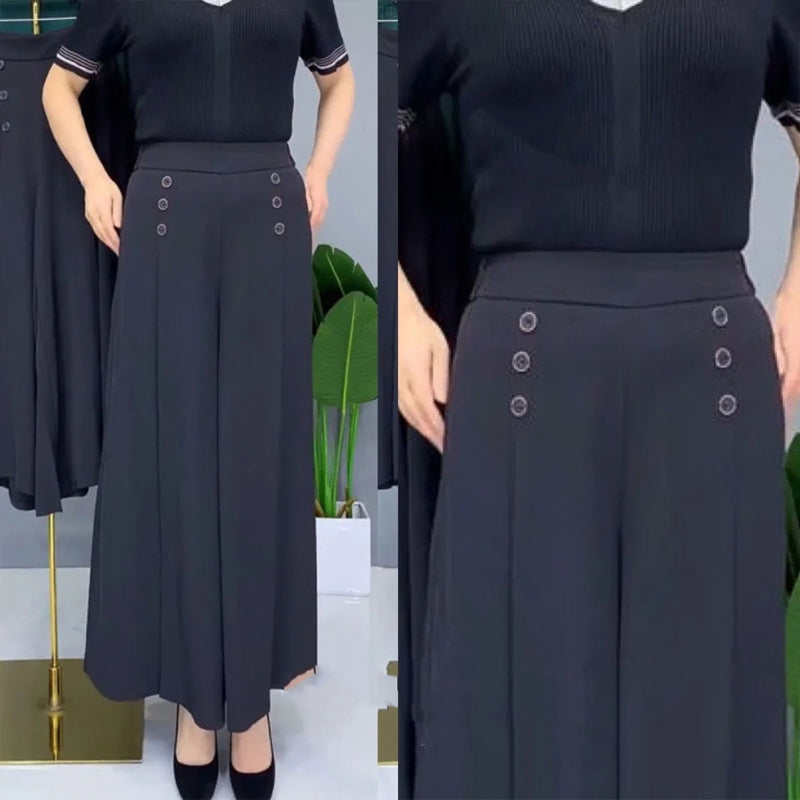 Stijlvolle geplooide broek met wijde pijpen