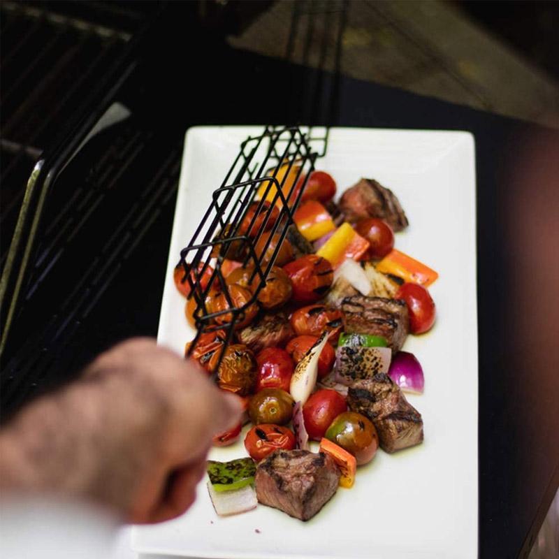 Herbruikbare Kabob-grillmanden