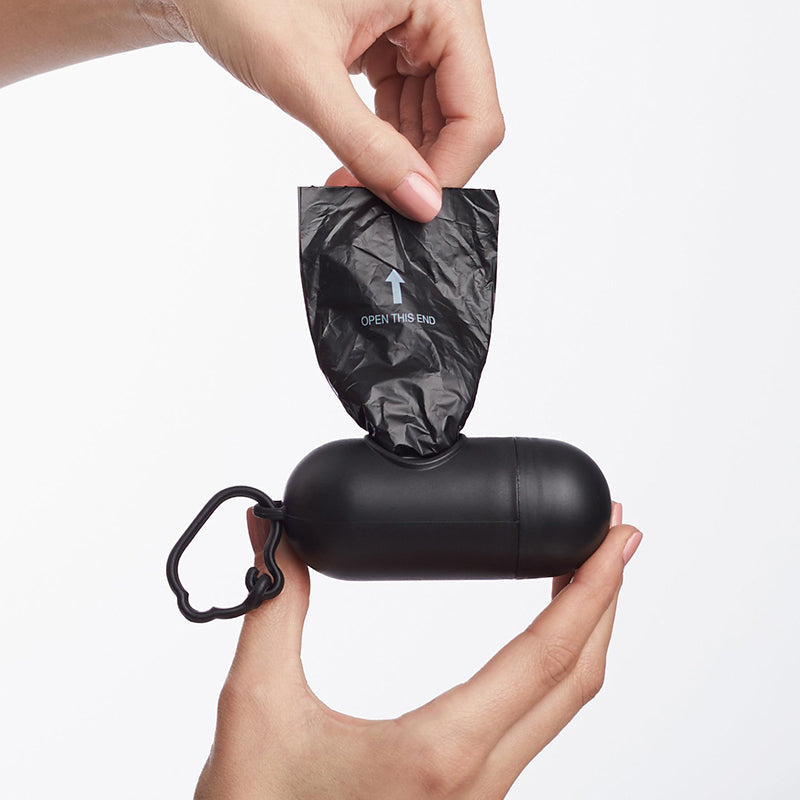 Hondenpoepzakjes met dispenser en riemclip Info