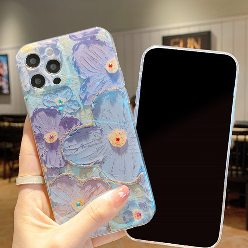 iPhone kleurrijk olieverfschilderij prachtige telefoonhoes