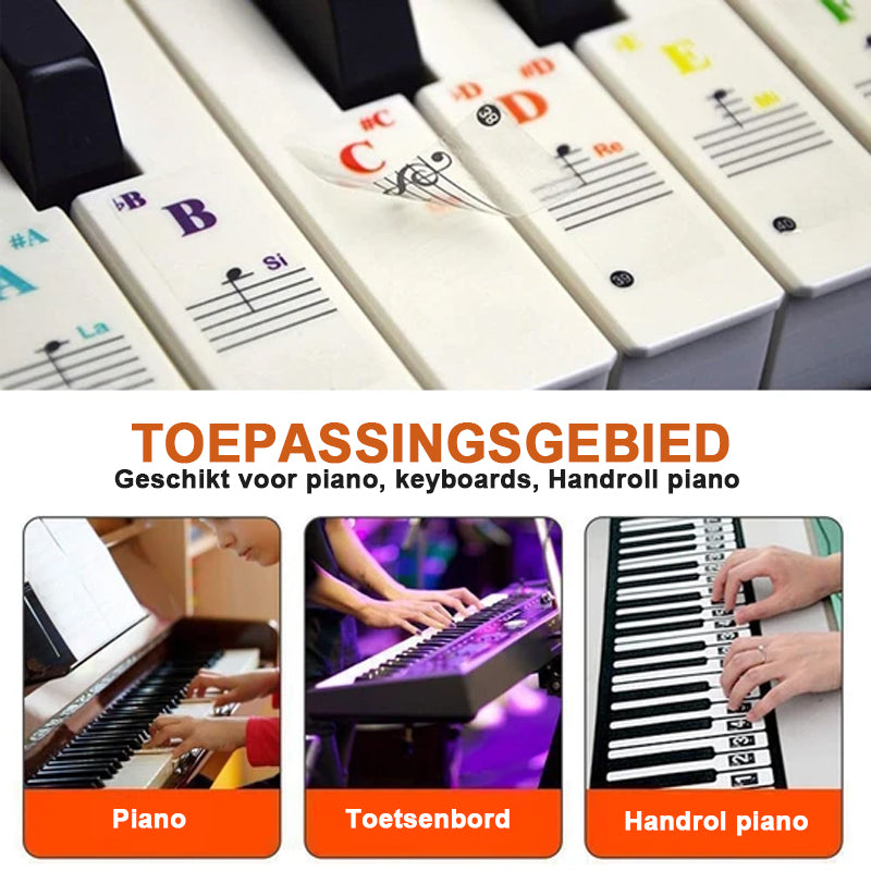 Piano belangerijke Noten Stickers